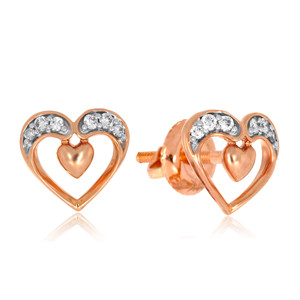 Pendientes de Diamantes Orgánicos Aurelia, Pendientes de Diamantes en Forma de Corazón con Corte Brillante Redondo, Diamantes Cultivados en Laboratorio - Product Image 2