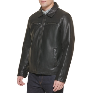 Premium Quality Genuine Leather <b>Jacket</b> <b>for</b> <b>Men</b> with Stand Collar <b>Canvas</b> Fabric Waterproof & Eco-Friendly Winter Design - Product Image 2