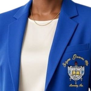 Sigma Gamma Rho Traditional Crest Blazer <b>Women</b> Custom Sorority Embroidered Logo Business Jacket Professional Greek Letter Formal - Product Image 3