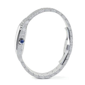 นาฬิกาโมอิสซาไนต์แบบฝังเพชร สาย 20 มม. หน้าปัดกระจก สแตนเลสสตีล ควอตซ์ แฟชั่นฮิปฮอป นาฬิกาข้อมือผู้ชาย - Product Image 5