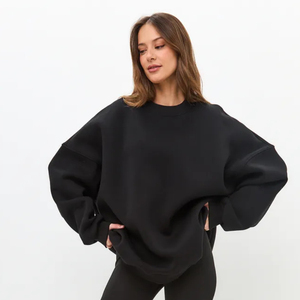 Sudadera básica y cómoda para el día a día, sudadera lisa para mujer, top informal minimalista con cuello redondo, sudaderas ligeras para mujer - Product Image 2