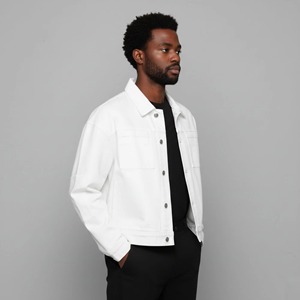 Men's Customized Color Denim Jacket Regular Fit Button Closure Solid Color Casual Style Winter Autumn Eco-Friendly Breathable - Product Image 4