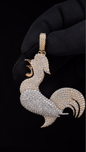 Colgante de Plata de Ley 925 con Moissanita, diseño de Gallo, Pájaro, estilo Iced Out, Hip Hop, VVS - Product Image 2