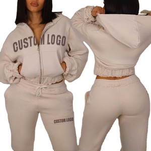 Chándales personalizados de algodón pesado francés Terry Vintage desgastado Sudadera con capucha pantalones cortos Jogger mujeres Sudadera con capucha y pantalones de chándal conjunto - Product Image 4