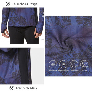 Camisa Deportiva de Manga Larga para Hombre, Cuello Alto, Transpirable, Estampado de Camuflaje Azul, Secado Rápido, Informal, para Pesca, Verano - Product Image 2