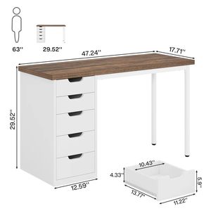 Modern Home Office <b>Computer</b> Desk with <b>Storage</b> Space <b>for</b> Writing - Product Image 6