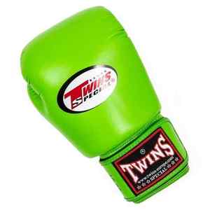 Twins Muay Thai Parrot Green Boxing <b>Gloves</b> Custom Real Cowhide Leather Pro Fight Sparring Training <b>Gloves</b> Adjustable Hook Loop - Product Image 5