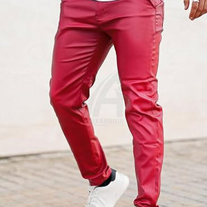 Pantalones de cuero para hombre hechos a medida con logotipo personalizado, diseño único, pantalones de cuero lavados para hombre de Alexandria Industries, precio al por mayor - Product Image 4