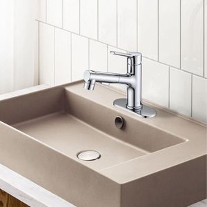 Rubinetto Moderno Monocomando per Lavabo Bagno con Doccetta Estraibile e Tappo Scarico a Scomparsa - Rubinetti per Lavabo e Lavandino - Product Image 6