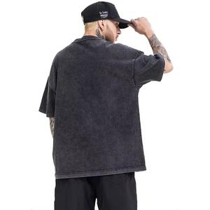 T-shirt Homme Personnalisé Vierge à Effet Délavé Acide, Coton Lourd 100% Respirant, Coupe Oversize Streetwear Grandes Tailles – Vente en Gros - Product Image 4