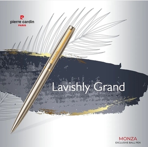 ปากกาลูกลื่นโลหะ Pierre Cardin Monza ดีไซน์หรูหรา คุณภาพสูง เคลือบสีเงินด้าน ขนาดหัวปากกา 0.7 มม. หมึกสีดำ/น้ำเงิน สำหรับสำนักงาน - Product Image 2