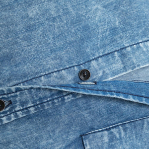 Chemises en jean pour hommes de haute qualité en coton, technique de lavage à l'acide, manches courtes, boutonnées sur le devant, anti-plis, en promotion - Product Image 5