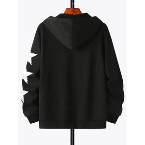 Sweat à capuche zippé en coton épais personnalisé OEM pour homme, imprimé délavé à l'acide, style hiver, grande taille, col à capuche anti-rétrécissement - Product Image 3