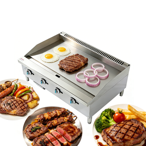 Plancha de Cocina Comercial de 48'' a Gas Natural (GN)/Propano, Plancha de Sobremesa, Parrilla Plana, Placa Calefactora de Gas, Acero Inoxidable - Product Image 1