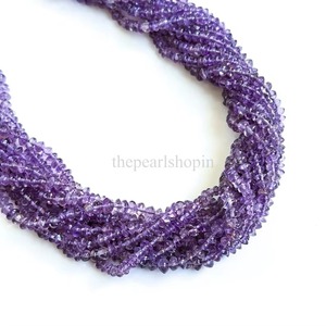 Natural Purple Amethyst Button Beads Wholesale Price Bulk 4MM Purple Amethyst <b>Spacer</b> Gemstone Beads For Jewelry Making Supplies - Product Image 2