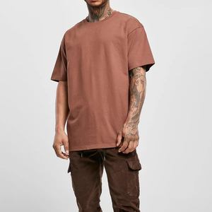 เสื้อยืดโอเวอร์ไซส์ผู้ชายแบบเรียบ 100% ผ้าฝ้าย สวมใส่สบาย นุ่ม ระบายอากาศได้ดี เป็นมิตรกับสิ่งแวดล้อม รุ่นใหม่ล่าสุด - Product Image 5