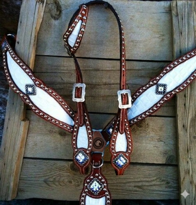 Nouvelle Selle de Cheval de Qualité Supérieure pour Spectacles Équestres, Têtière et Collier de Poitrine en Cuir Western de Designer - Product Image 2