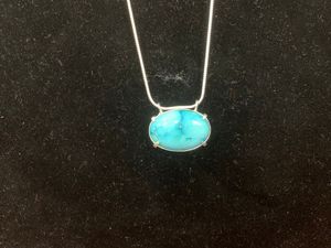 A High Quality German <b>Silver</b> Turquoise Necklace Luxury Designer Gemstone for Women Girls Handmade Necklace For Women Jewelry - Product Image 3