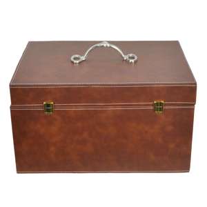 Handmade Luxury Gift Box Eco Friendly Leather Box With Silver Horse Bit Handle Hot Sell Storage Boxes & <b>Bins</b> OEM Customize - Product Image 1