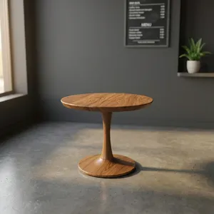 Modern Wooden End <b>Table</b> Round Top Pedestal Base Minimalist Accent <b>Table</b> for Living Room Bedroom <b>Sofa</b> <b>Side</b> <b>Table</b> Home Decor - Product Image 5