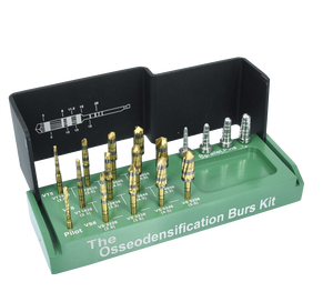 Kit de 17 pièces d'outils chirurgicaux dentaires Osse odensification Burs, forets manuels en acier inoxydable vert, instrument de classe I Optitech Healthcar - Product Image 1