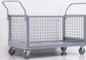 Chariot à plateforme industriel silencieux à 4 roues en acier inoxydable, pliable, avec clôture, moteur électrique 500 kg 1200 W, pour la manutention logistique en entrepôt - Product Image 3