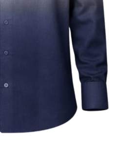 Chemise Formelle Homme Ombrée Blanc Bleu Marine en Coton Premium à Manches Longues Boutonnée Style Smart Casual Fabrication Personnalisée Fournisseur en Gros - Product Image 6