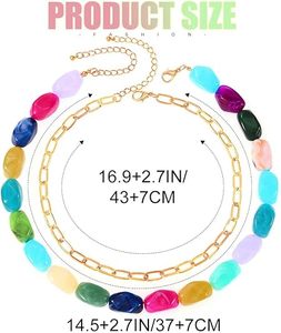 สร้อยคอแบบชั้นๆ ประดับลูกปัดสำหรับผู้หญิง - Product Image 2