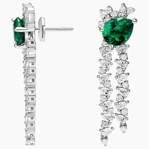 Pendientes de Diamantes con Corte Esmeralda y Pera para Mujer, Platino, Certificados por IGI, Joyería de Lujo para Bodas - Product Image 2