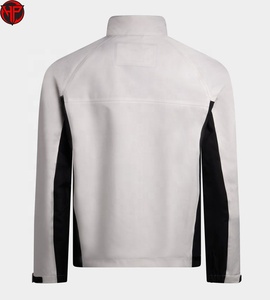 Veste de course coupe-vent en PU pour homme, col montant, fermeture éclair, blocs de couleur, manteau sportif d'automne, coupe régulière, en polyester, imperméable - Product Image 6