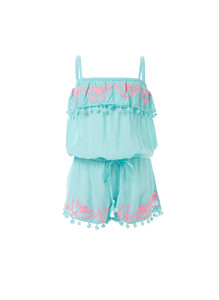 Superbes événements de vacances accrocheurs enfant en bas âge Aari brodé jardin enfants barboteuse fille mignonne confort et Style plage chaude combishort - Product Image 4