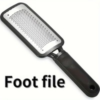 Râpe à pieds en acier inoxydable robuste double face, outil de pédicure avec poignée ergonomique et bords arrondis, pierre ponce pour talons fendillés