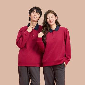 Haute qualité 310gsm coton Polyester Spandex unisexe blanc contraste col Polo sweat étudiant personnel uniforme pour hommes femmes - Product Image 5