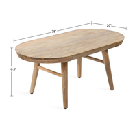Eleganter Moderner Massivholz-Couchtisch Ovales Design Konische Beine Einfache Montage Wohnzimmermöbel Villa Zuhause FURAKA Maßgefertigt