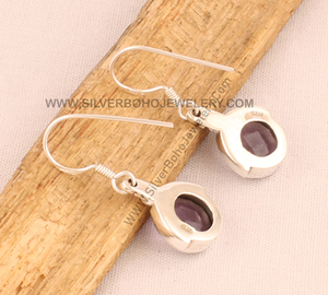Boucles d'oreilles en argent sterling 925 avec améthyste, fabrication directe, haute qualité, pierre violette facettée, bijoux en gros, artisan indien - Product Image 5