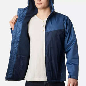 Veste coupe-vent pour homme, dernier design OEM, sur mesure, en tissu polyester, avec fermeture éclair contrastée, imperméable. - Product Image 2