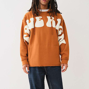Sweat-shirts à capuche professionnels personnalisés en polyester/coton respirant 300g pour l'hiver, avec impression en relief, de haute qualité, pour sweats à capuche zippés - Product Image 1