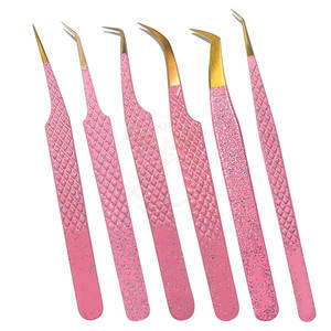 Pinzas profesionales para pestañas, aplicador de extensiones de pestañas, pinzas de precisión de acero inoxidable para el cuidado de la belleza, pinzas para aplicación de pestañas - Product Image 2