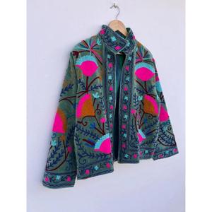 Kimono Boho Reversible de Algodón Tejido con Bordado Suzani, Chaqueta de Invierno y Otoño para Mujer, Transpirable y Cálida, Regalo - Product Image 2