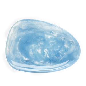 Decorative Blue Swirl Resin Vanity Tray Modern Design Multi-Functional Handmade Organizer for Jewelry Makeup Wedding Diwali - Product Image 4