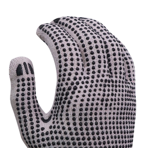 Gants de travail en PVC à pois, gants de sécurité en coton avec points antidérapants en PVC, fournisseur direct d'usine, gants en coton à pois sans couture - Product Image 5