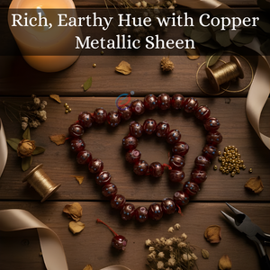 EXCEL EXPORTS Cuentas de Vidrio Hechas a Mano para Decoración de Pasteles de Boda, Color Rojo, 12 mm, 8 Pulgadas, Redondas |   Patrón de Puntos Metálicos |   Fabricación de Joyería DIY - Product Image 5