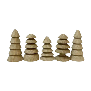 Mini sapin de Noël écologique, ornements en bois gravés, décorations de bureau et de maison - Product Image 4