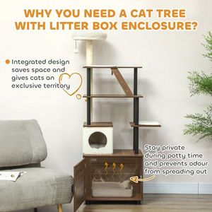 Lussuoso Tiragraffi Grande per Gatti in Legno Massello, Moderno e di Stile Contemporaneo, con Cuccia Interna per Gatti, Ideale per Arrampicarsi e Giocare - Product Image 3