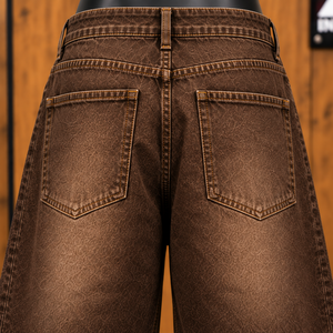 Pantalones Anchos y Holgados para Hombre, Cintura Alta, Corte Holgado, Talla Grande, Lavado Enzimático, Estilo Casual Moderno - Product Image 5