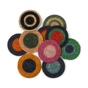 <b>Set</b> of <b>4</b> Handmade <b>Round</b> Seagrass Woven Coaster Placemats OEM Eco-Friendly Coaster <b>set</b> <b>Table</b> Decor Made from Vietnam HNH Craft - Product Image 2