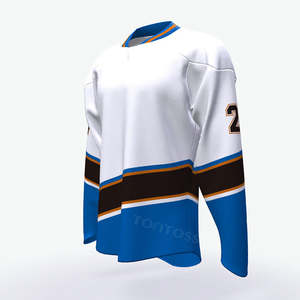 Ensemble d'uniformes de hockey sur glace de haute qualité, logo personnalisé, maillot et pantalon sublimés, prix de gros direct usine OEM - Product Image 5