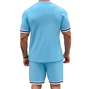 Ensemble 2 pièces pour homme, t-shirt et short à imprimé floral noir, col rond, décontracté, 100% coton, ensemble été pour homme à prix raisonnable - Product Image 5