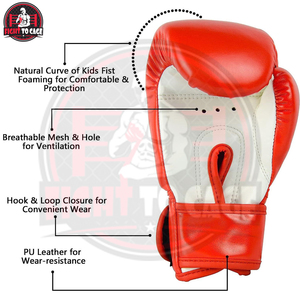 Guantes de Boxeo de Artes Marciales para Niños, Color Blanco y Rojo, Buena Calidad, Nuevo, Moderno, Producto Popular, Totalmente Personalizado, Hecho a Medida, 16 oz - Product Image 3