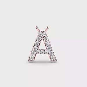 Rose Gold Plated Trendy Unisex Letter a Pendant Moissanite Charm Round Brilliant Stone Personalized Jewelry for Gift and Party - Product Image 2
